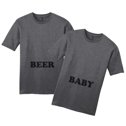 Heathered Charcoal Beer Belly & Baby Belly T-Shirt Set