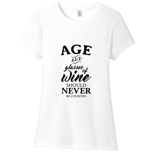 White Age And Glasses Of Wine Women's Fitted T-Shirt