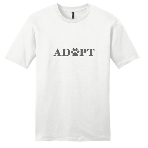 White Adopt With Paw Print T-Shirt