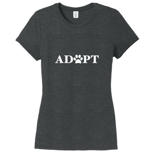 Black Frost Adopt With Paw Print Women's Fitted T-Shirt