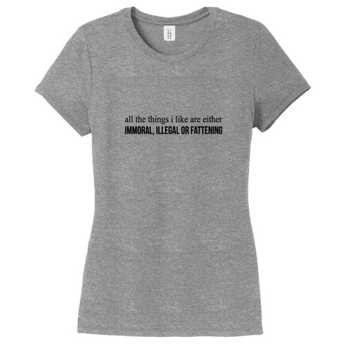 Gray Frost All The Things I Like Women's Fitted T-Shirt