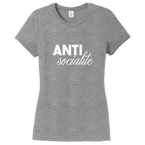 Gray Frost Anti Socialite Women's Fitted T-Shirt