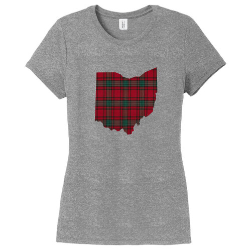 Gray Frost Custom Plaid State Women's Fitted T-Shirt