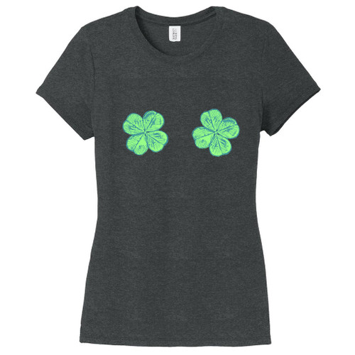 Black Frost Shamrocks Women's Fitted T-Shirt