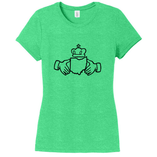 Green Frost Ohio Irish Claddagh Women's Fitted T-Shirt