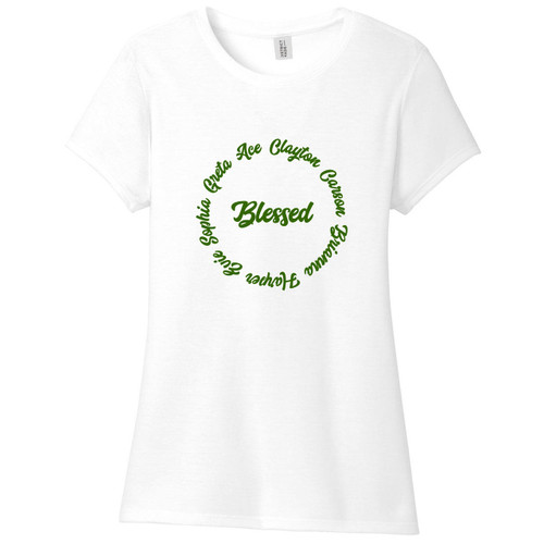 White Custom Names Blessed Women's Fitted T-Shirt