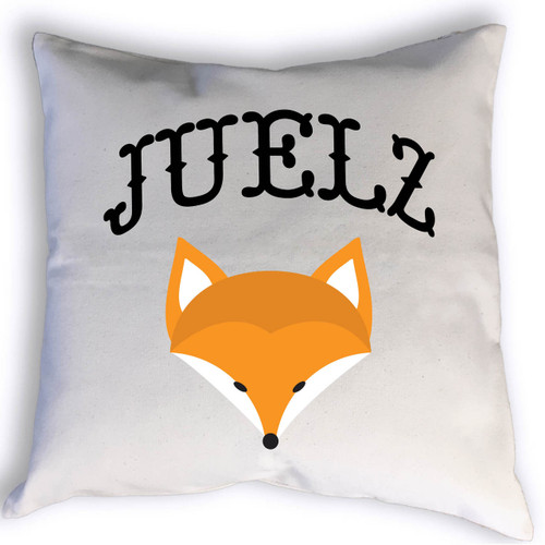 This cute custom fox name pillow will look perfect in your kid's room or nursery. This will fit with a woodland themed bedroom. Give this as a baby shower gift, to welcome a new baby or a birthday!