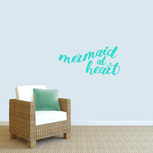 Mermaid At Heart Wall Decal 36" wide x 17" tall Sample Image