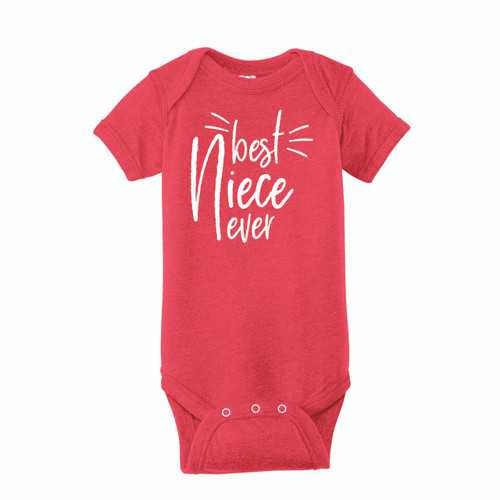 Infant Onesie T-Shirt, Best Niece Ever design on Vintage Red