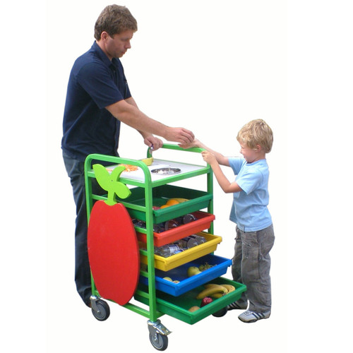 Staff Serving Fruit Trolley