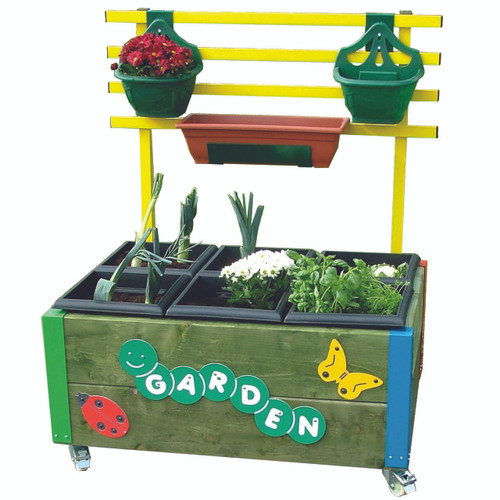 6 box planter with hanging rail