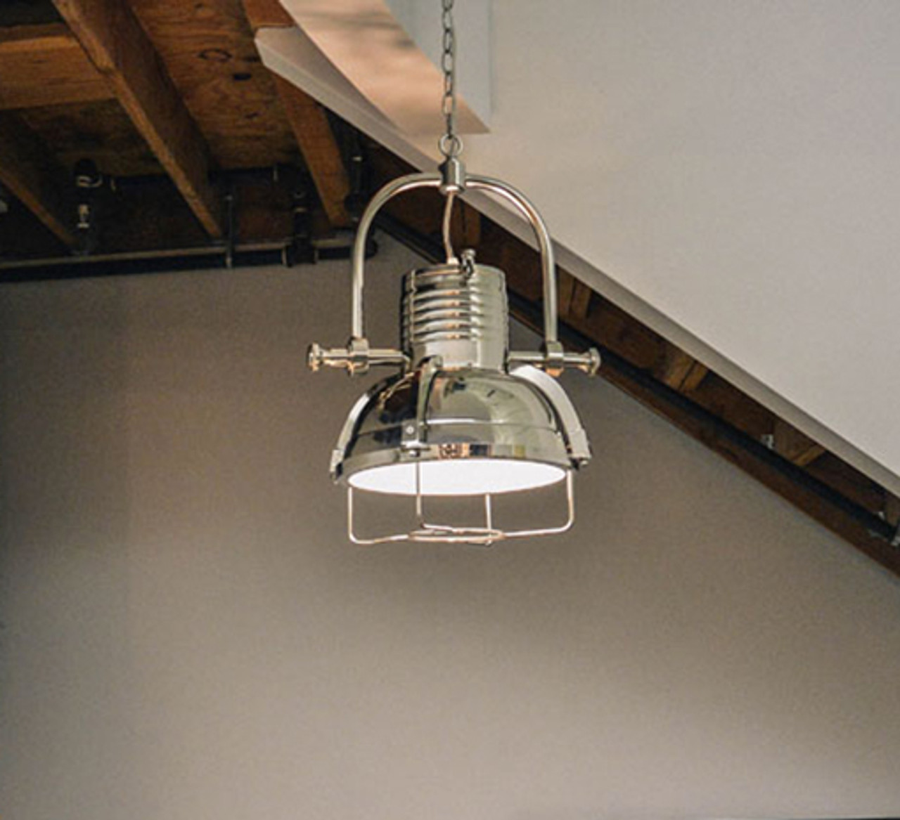 Nautical Ship Cargo Hold Chrome Metal Pendant Hanging Lamp Light 66