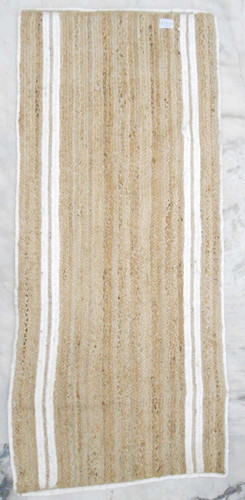 Jute Rug - Double White Stripes