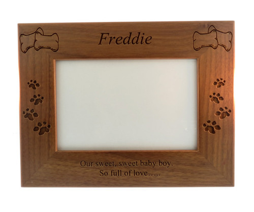 4 Paws Photo Frame - Natural Walnut with Bones