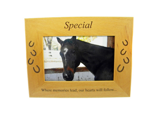 4 Paws Photo Frame - Natural Wood - Horse