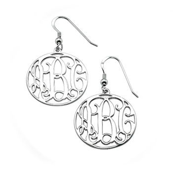 Silver Monogram Earrings - 0.925 - ANS012 Silver Monogram Earrings - 0.925 - ANS012