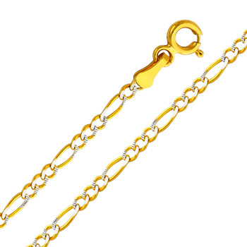 Yellow Gold Chain - 14 K. Figaro WP- 2.1 mm - CH123 Yellow Gold Chain - 14 K. Figaro WP- 2.1 mm - CH123