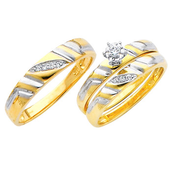 Yellow / White Gold Trio Set - TDR06 Yellow / White Gold Trio Set - TDR06