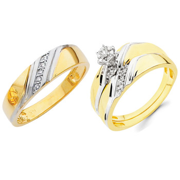 Yellow / White Gold Trio Set - TDR02 Yellow / White Gold Trio Set - TDR02