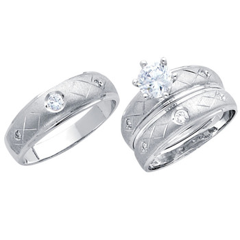 White Gold Trio Set - 14 K - TC193 White Gold Trio Set - 14 K - TC193