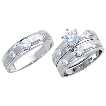 White Gold Trio Set - 14 K - TC189 White Gold Trio Set - 14 K - TC189