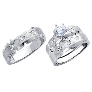 White Gold Trio Set - 14 K - TC183 White Gold Trio Set - 14 K - TC183
