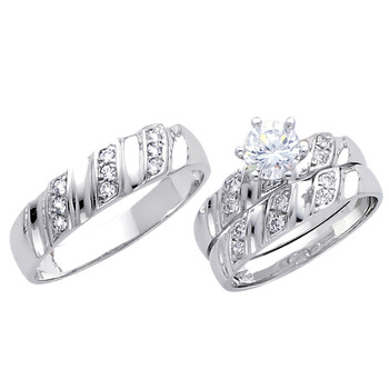 White Gold Trio Set - 14 K - TC165 White Gold Trio Set - 14 K - TC165