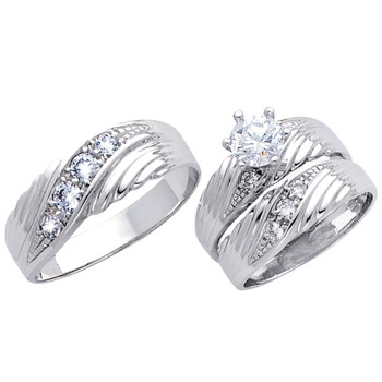 White Gold Trio Set - 14 K - TC163 White Gold Trio Set - 14 K - TC163