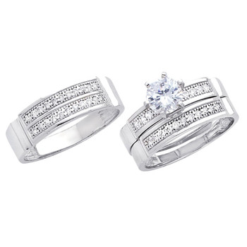 White Gold Trio Set - 14 K - TC229 White Gold Trio Set - 14 K - TC229