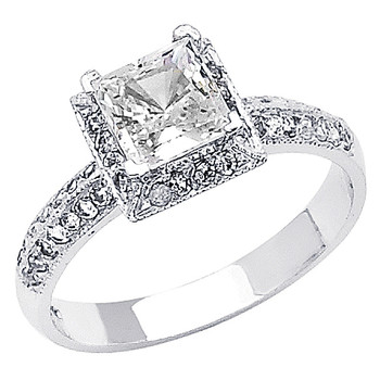 White Gold Engagement Ring - 14K 3.9 gr. - RG59 White Gold Engagement Ring - 14K 3.9 gr. - RG59