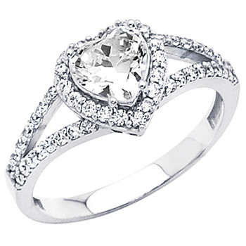 White Gold Engagement Ring 14K 3.0 gr. - RG56 White Gold Engagement Ring 14K 3.0 gr. - RG56