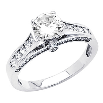 White Gold Engagement Ring - 14K 3.6 gr. - RG46 White Gold Engagement Ring - 14K 3.6 gr. - RG46