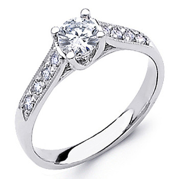 White Gold Engagement Ring - 14K - 0.53 Ct - DRG40 White Gold Engagement Ring - 14K - 0.53 Ct - DRG40