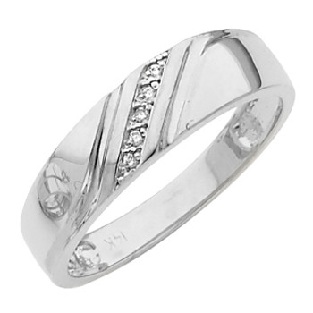 White gold wedding band with Diamonds - 14K 0.03 Ct - DRG12G White gold wedding band with Diamonds - 14K 0.03 Ct - DRG12G
