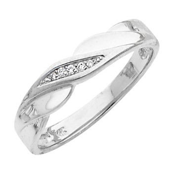 White gold wedding band with Diamonds - 14K 0.05 Ct - DRG10G White gold wedding band with Diamonds - 14K 0.05 Ct - DRG10G