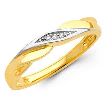 Yellow gold wedding band with Diamonds - 14K 0.03 Ct - DRG5B Yellow gold wedding band with Diamonds - 14K 0.03 Ct - DRG5B