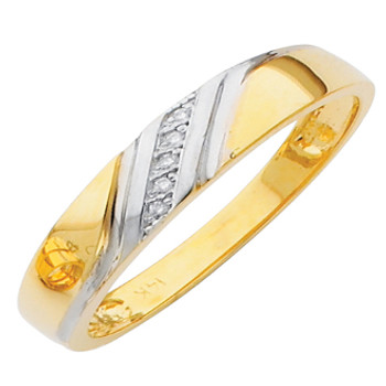 Yellow gold wedding band with diamonds - 14K 0.02 Ct - DRG2B Yellow gold wedding band with diamonds - 14K 0.02 Ct - DRG2B