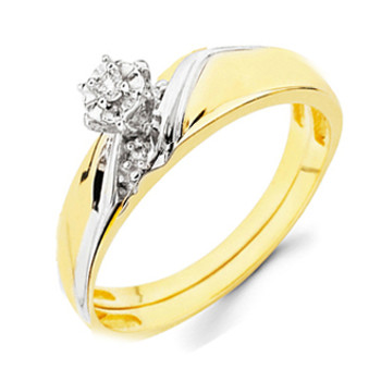 Yellow Gold Engagement Ring - 14K 0.08 Ct - DRG2E Yellow Gold Engagement Ring - 14K 0.08 Ct - DRG2E
