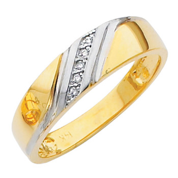 Yellow gold wedding band with Diamonds - 14K 0.03 Ct - DRG2G Yellow gold wedding band with Diamonds - 14K 0.03 Ct - DRG2G
