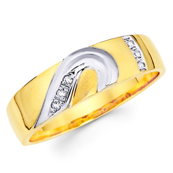 Yellow gold wedding band with Diamonds - 14K 0.06 Ct - DRG1G Yellow gold wedding band with Diamonds - 14K 0.06 Ct - DRG1G