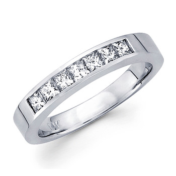 White gold wedding band with diamonds - BD5-15 White gold wedding band with diamonds - BD5-15
