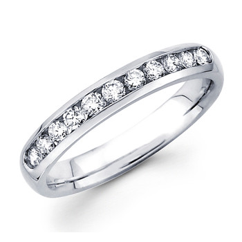 White gold wedding band with diamonds - BD5-8 White gold wedding band with diamonds - BD5-8