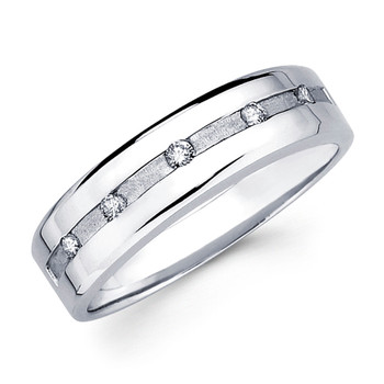 White gold wedding band with diamonds - BD2-14 White gold wedding band with diamonds - BD2-14