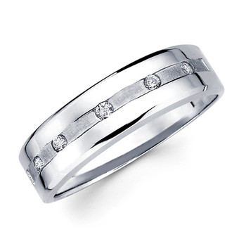 White gold wedding band with diamonds - BD2-13 White gold wedding band with diamonds - BD2-13