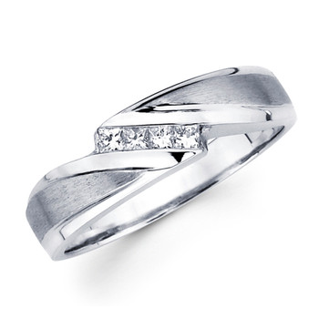 White gold wedding band with diamonds - BD2-8 White gold wedding band with diamonds - BD2-8
