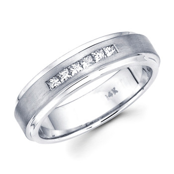White gold wedding band with diamonds - BD2-5 White gold wedding band with diamonds - BD2-5
