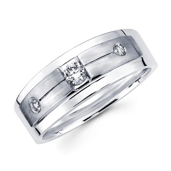 White gold wedding band with diamonds - BD1-13 White gold wedding band with diamonds - BD1-13