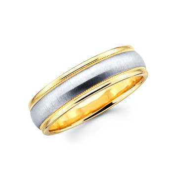 Yellow & white gold wedding band - BC1-16 Yellow & white gold wedding band - BC1-16