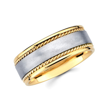 Yellow & White gold wedding band - BC1-4 Yellow & White gold wedding band - BC1-4