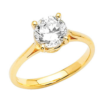 Yellow Gold Engagement Ring - 14 K. 2.5 gr - RG3 Yellow Gold Engagement Ring - 14 K. 2.5 gr - RG3